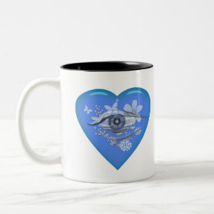 Mystical Öga Blommigt Heart Två-Tonad Mugg