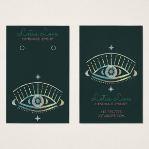 Mystical Öga Earring Necklace Jewelry Visning Card Visitkort