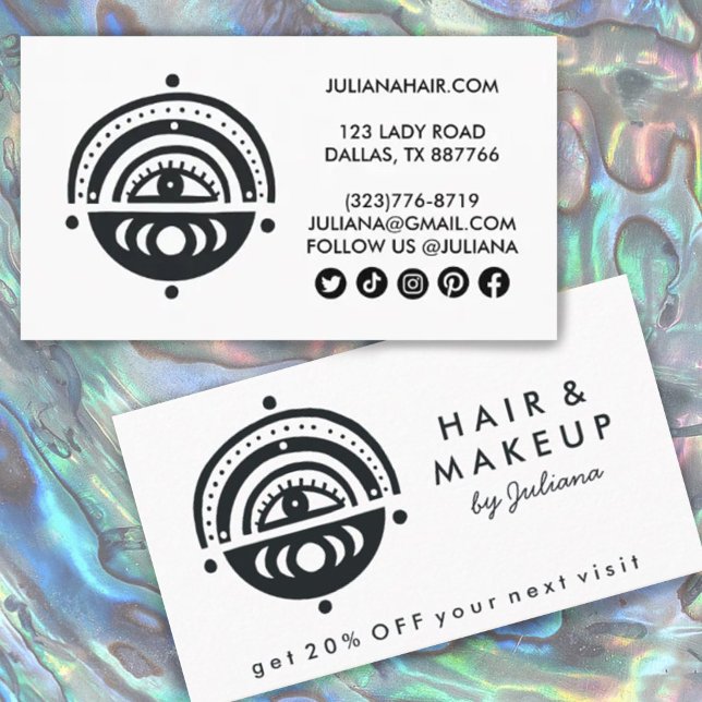 Mystical Öga Måne Rainbow Magic Boho Icons Rabattkort (Skapare uppladdad)