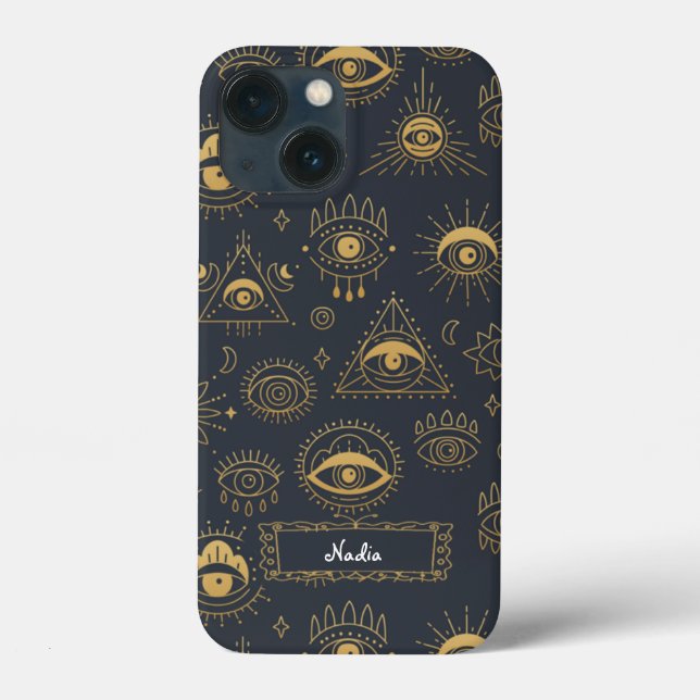 Mystical Öga Mönster iphone case, vintage mönster (Baksida)