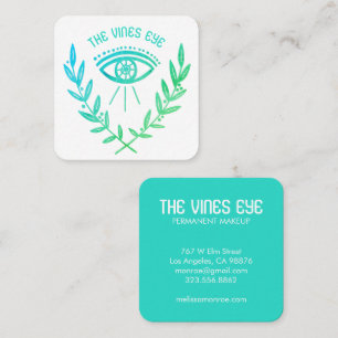 Mystical Öga och Vines Elegant Boho Fyrkantigt Visitkort
