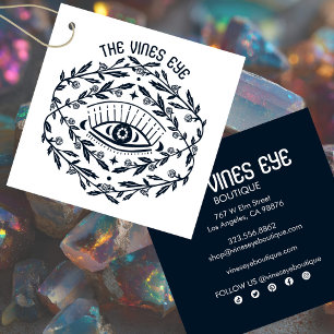 Mystical Öga Ro Vines Boho Anpassningsbar Häng Mär Fyrkantigt Visitkort