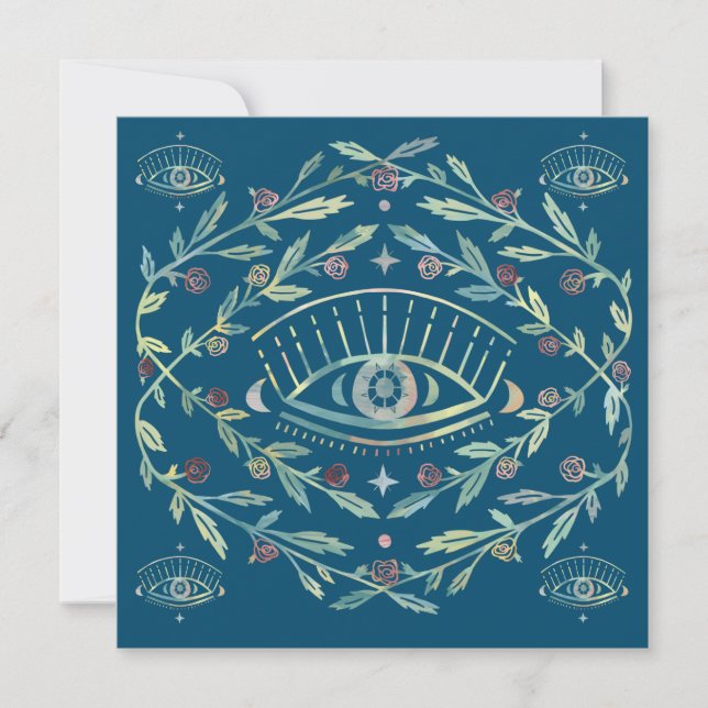 Mystical Öga Ro Vines Magic Boho Square Card (Framsida)