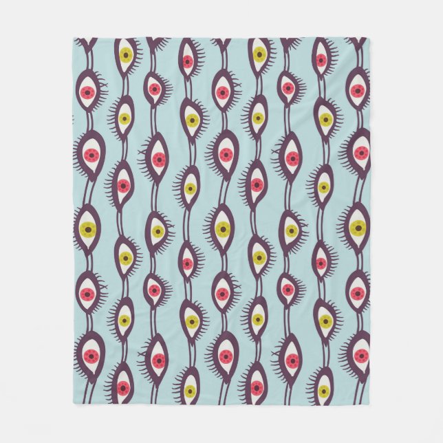 Mystical Ögon Mönster - Psychedelic Trippy Design Fleecefilt (Framsidan)