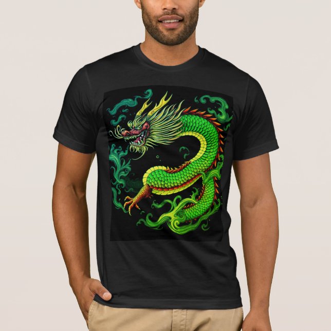 Mystical Oriental Dragon T Shirt (Framsida)