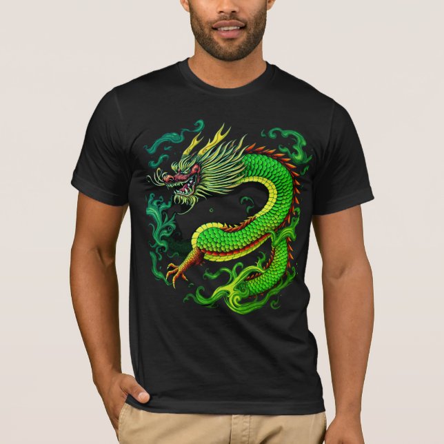 Mystical Oriental Dragon T Shirt (Framsida)