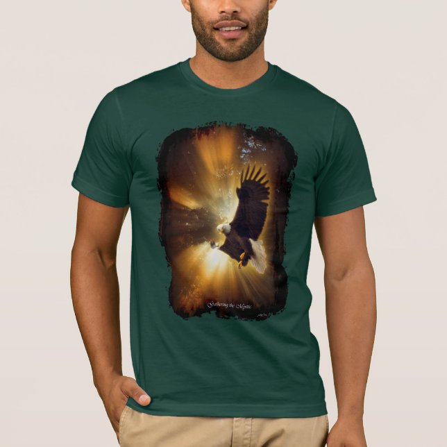 Mystical Örn & Rays of Sunlight Fantasy Art Tee (Framsida)