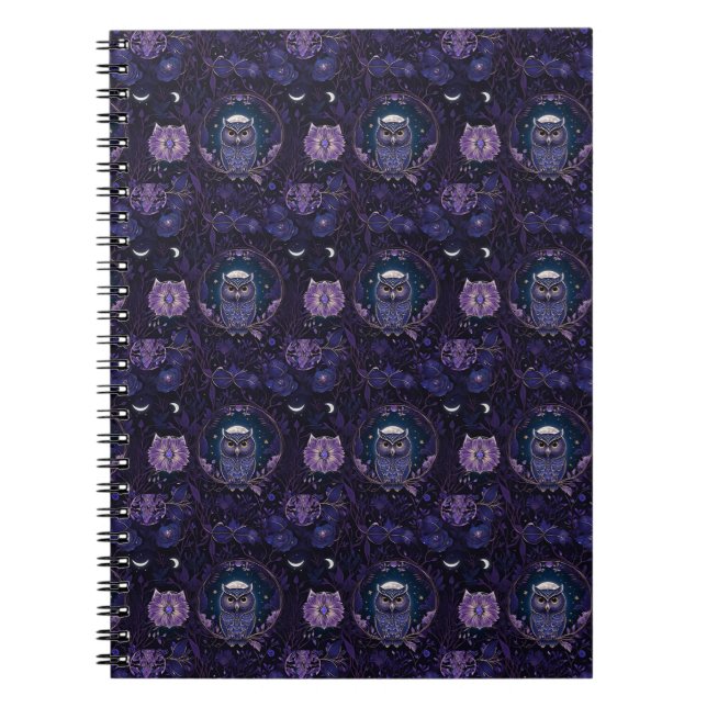 Mystical Owl Forest Notebook Cover Anteckningsbok (Framsidan)