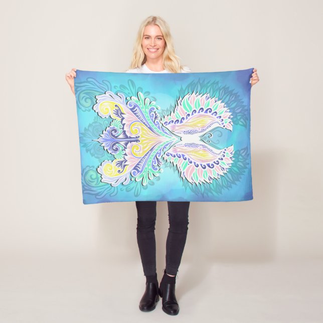 Mystical Pastel Butterfly | Etheral Boho Fantasy Fleecefilt (På plats)