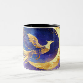 Mystical Phoenix Mug - Celestial Moon Fantasy Coff Två-Tonad Mugg