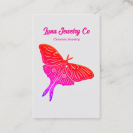 Mystical Pink Luna Moth Jewelry Pin Business Card Visitkort