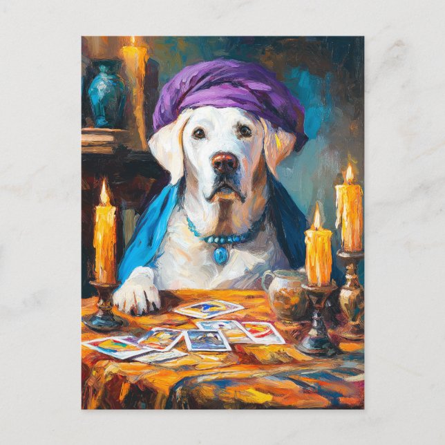 Mystical Pooch | Funny Fortuneteller Hund Vykort (Framsida)