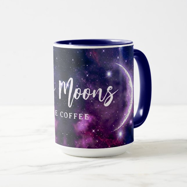 Mystical Purple Galaxy Crescent Moon Celestial Mugg (Framsida höger)