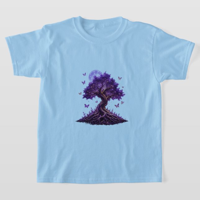 Mystical Purple Moon Tree Sweatshirt T Shirt (Laydown)