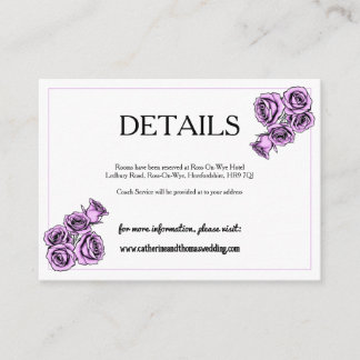 Mystical Purple Rose Wedding Tilläggskort