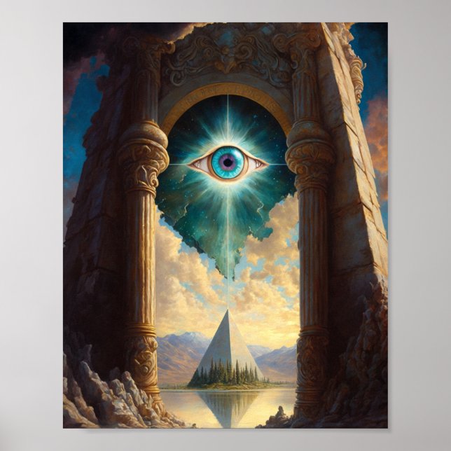 Mystical Pyramid Öga Poster (Framsidan)