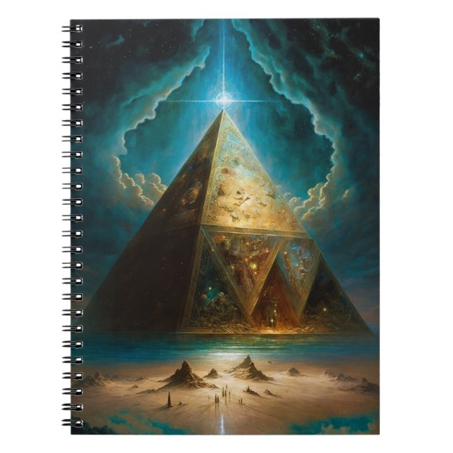 Mystical Pyramid Visionary Art Anteckningsbok (Framsidan)