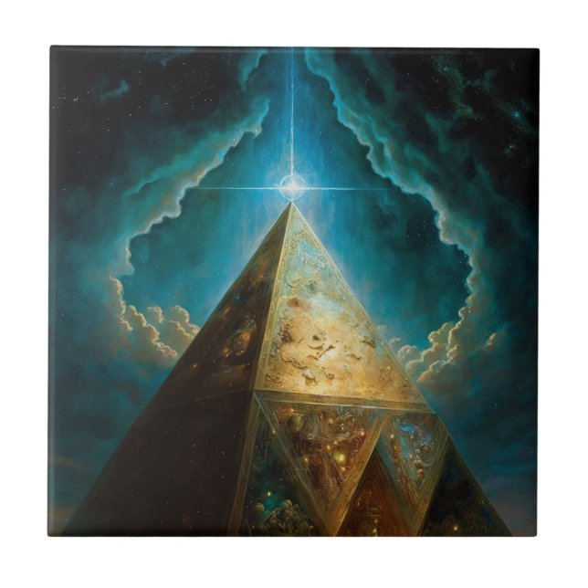 Mystical Pyramid Visionary Art Kakelplatta (Framsidan)