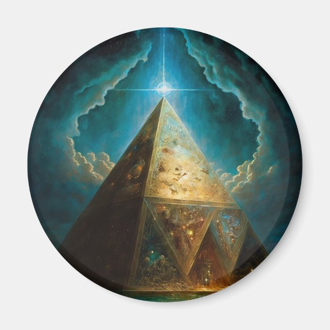 Mystical Pyramid Visionary Art Magnet (Framsidan)