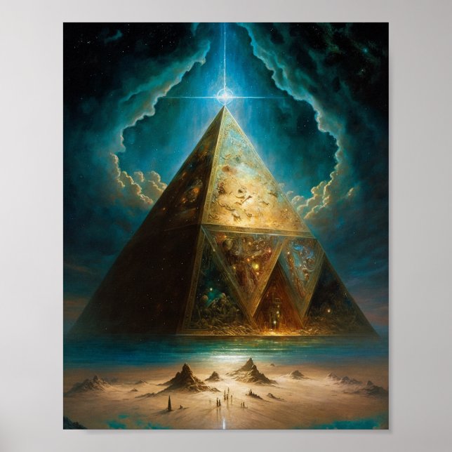 Mystical Pyramid Visionary Art Poster (Framsidan)