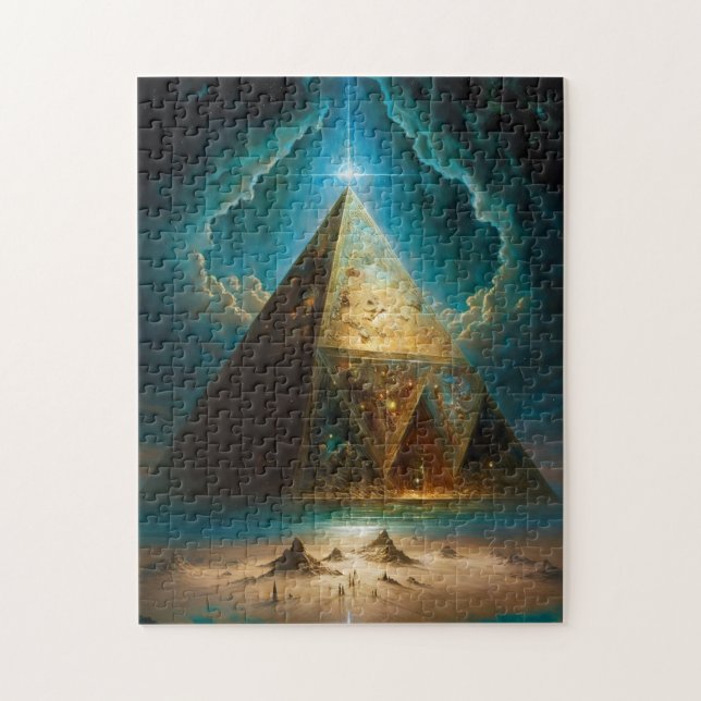 Mystical Pyramid Visionary Art Pussel (Vertikal)