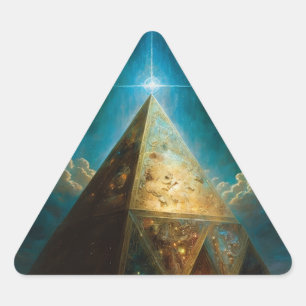 Mystical Pyramid Visionary Art Triangelformat Klistermärke