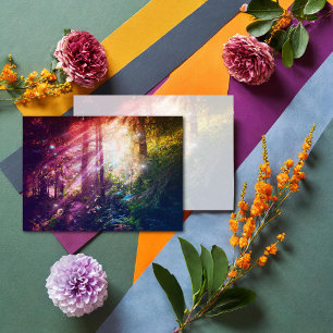 Mystical Rainbow Forest Woodlands Artistic Anteckningskort