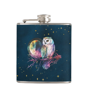 Mystical Rainbow Uggla och Full Moon Celestial Fickplunta