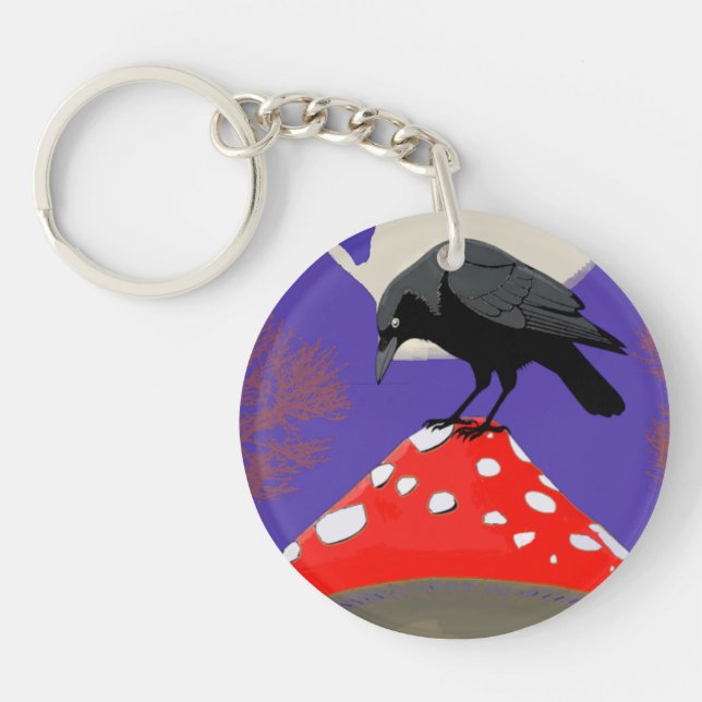 🗝️ **Mystical Raven Acrylic Keychain (Framsidan)