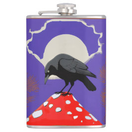 Mystical Raven Flask Hip Bottle Fickplunta
