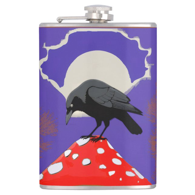 Mystical Raven Flask Hip Bottle Fickplunta (Framsidan)