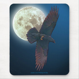 Mystical Raven & Full Moon Fantasy Art Musmatta