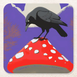 🍸 Mystical Raven Paper Coasters Underlägg Papper Kvadrat
