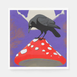 🍽️ Mystical Raven Paper Napkin Pappersservett