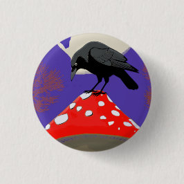 🖤 Mystical Raven Round Button Knapp