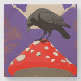 🍸 Mystical Raven Sandstone Coasters Stenunderlägg