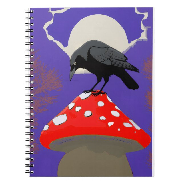 🖤 Mystical Raven Spiral Photo Notebook Anteckningsbok (Framsidan)