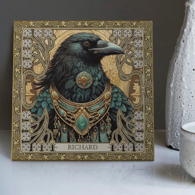 Mystical Raven Spirit Personlig Tribal Kakelplatta (Skapare uppladdad)