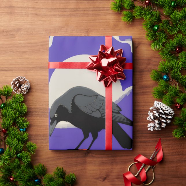 🎁 Mystical Raven Wrapping Paper Presentpapper (Julgåva)