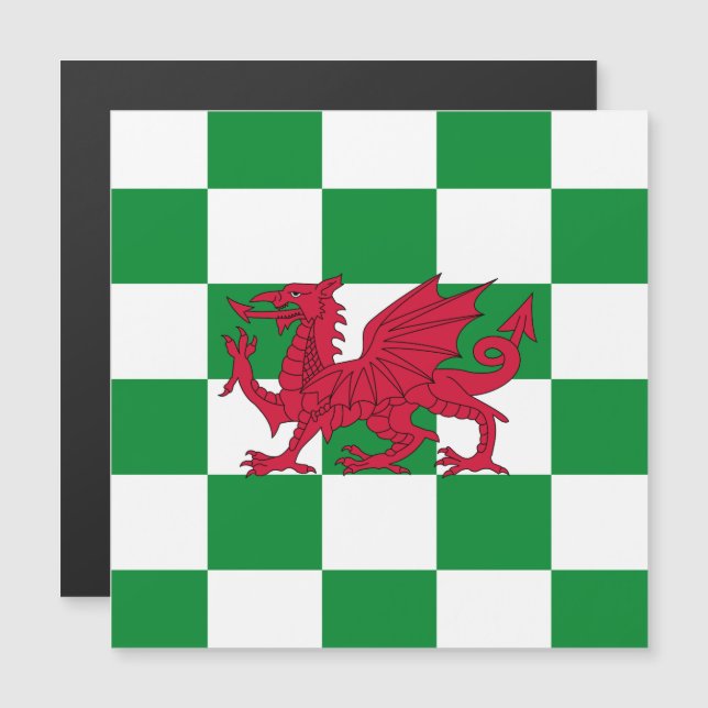Mystical Red Celtic Dragon Flagga of Wales (Fram/baksida)