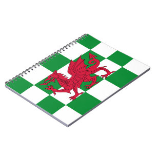 Mystical Red Celtic Dragon Flagga of Wales Anteckningsbok