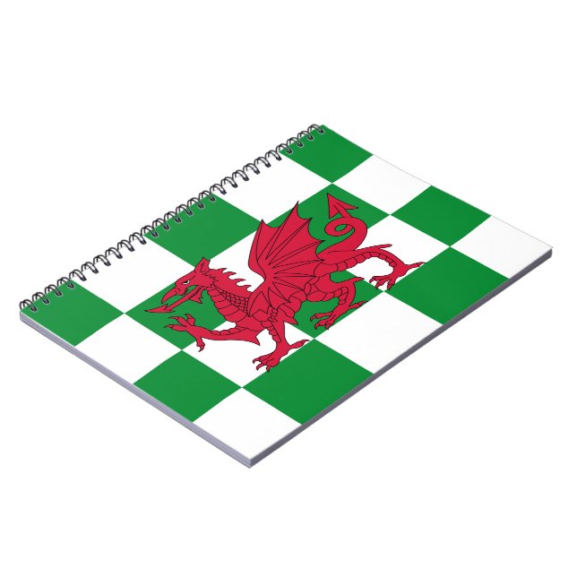 Mystical Red Celtic Dragon Flagga of Wales Anteckningsbok (Vänstra Sidan)