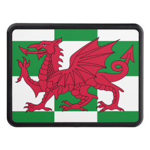 Mystical Red Celtic Dragon Flagga of Wales Dragkroksskydd