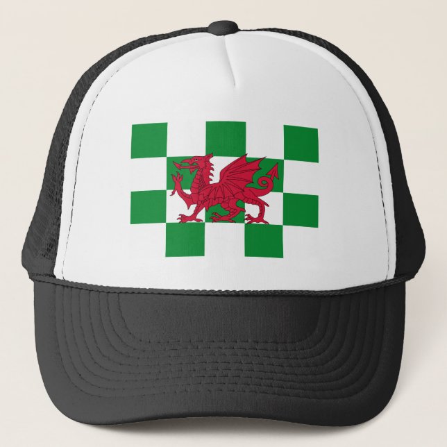 Mystical Red Celtic Dragon Flagga of Wales Keps (Framsida)