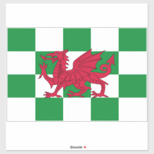 Mystical Red Celtic Dragon Flagga of Wales Klistermärken