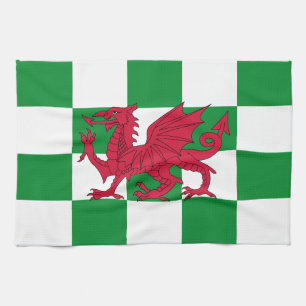 Mystical Red Celtic Dragon Flagga of Wales Kökshandduk