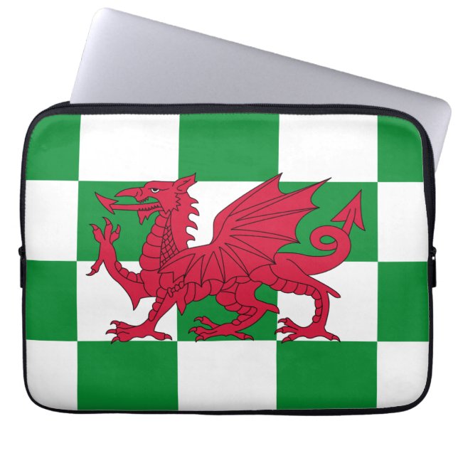 Mystical Red Celtic Dragon Flagga of Wales Laptop Fodral (Framsidan)