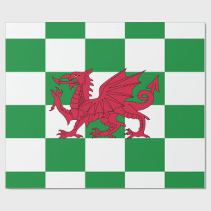 Mystical Red Celtic Dragon Flagga of Wales Presentpapper