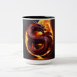 Mystical Red Dragon Två-Tonad Mugg