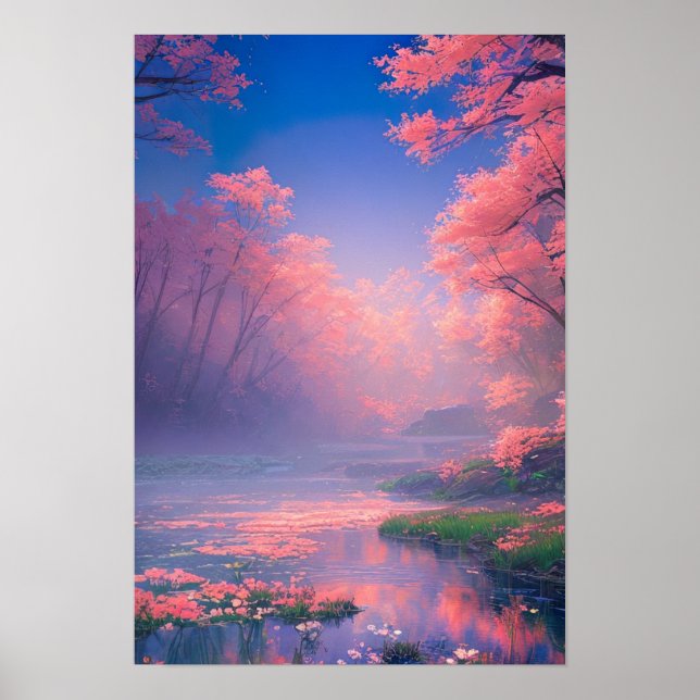 Mystical River i Misty Forest Poster (Framsidan)